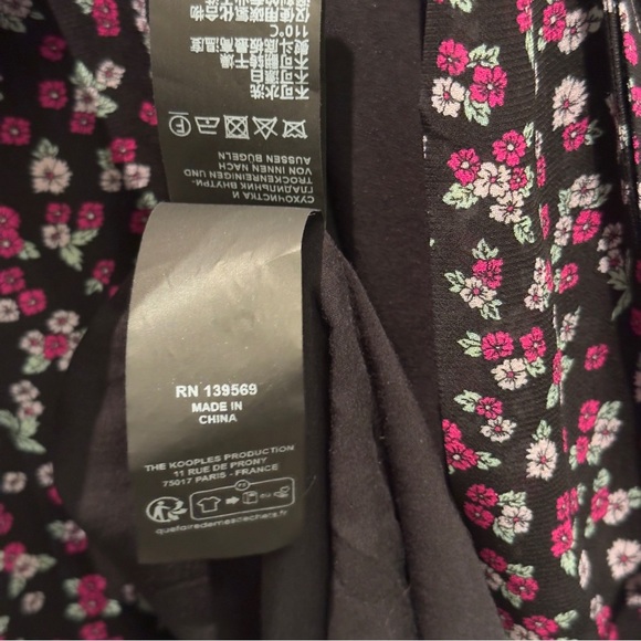 The Kooples Wrap Dress Floral Pink and White Small Flowers Size 1 Womens - Picture 14 of 15